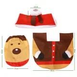 Christmas Toilet Seat 3PCS Cushion Santa Claus Snowman for Christmas Decoration