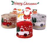 Christmas Decorative Ribbon Cake Gift Printing Car Christmas Tree Jacquard Ribbon