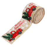 196.9 inch Creative Christmas Ribbon Printed Car Christmas Tree Decoration Color Bar