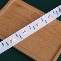 Christmas Ribbon Cake Gift Gilding Printing Elk Christmas Tree Christmas Decorations Handmade Ribbon