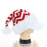 Christmas Knitted Wool Plush Stripe Hat for Christmas Decoration