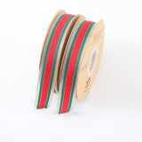 Christmas Ribbon Red Green Stripe Bow Bouquet Gift Packaging Ribbon