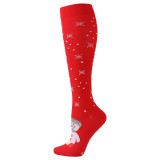 Adults Christmas Socks Snowflake Christmas Tree Christmas Hat Winter Warm Compression Socks Christmas Gifts