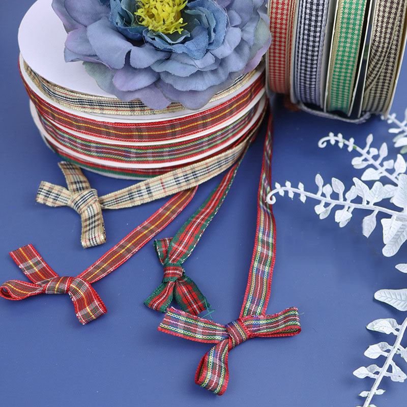 British Wind Plaid Webbing DIY Bow Cake Gift Packaging Christmas Ribbon