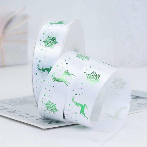 Christmas Ribbon Cake Gift Printing Snowflake Deer Jacquard Ribbon