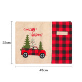 Christmas Placemats Merry Christmas Linen Red Truck Table Mats for Xmas Holiday