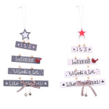 Christmas Wooden Christmas Tree Colored Letters Creative Pendant for Christmas Decoration