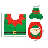 Christmas Toilet Seat 3PCS Cushion Santa Claus Snowman for Christmas Decoration