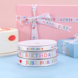 Printed Ribbons DIY Birthday Cake Bouquet Gift Packaging Ribbon