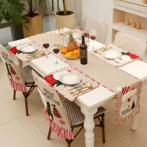 Christmas Chair Covers Table Mat Tablecloth Snowman Merry Christmas Dining Chair Decoration for Xmas Holiday