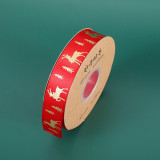 Christmas Ribbon Bow Cake Packaging Bronzing Printing Christmas Jacquard Ribbon