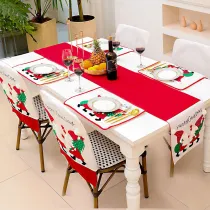 Christmas Chair Covers Table Mat Tablecloth Santa Claus Merry Christmas Dining Chair Decoration for Xmas Holiday