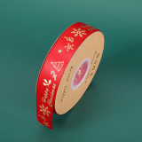 Christmas Ribbon Bow Cake Packaging Bronzing Printing Snowflake Jacquard Ribbon