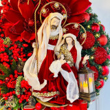Christmas Jesus Wreath Door Hanger for Christmas Decoration