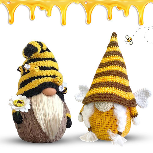 Christmas Bee Festival Knitted Faceless Doll For Christmas Ornaments