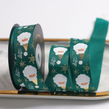 Christmas Ribbon Cake Gift Printing Santa Claus Plaid Deer Christmas Decorations Handmade Ribbon
