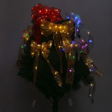Christmas Decorations Led Pure Color Bow Ribbon Christmas Tree Decorative Pendant