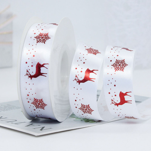 Christmas Ribbon Cake Gift Printing Snowflake Deer Jacquard Ribbon