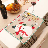 Christmas Chair Covers Table Mat Tablecloth Snowman Merry Christmas Dining Chair Decoration for Xmas Holiday