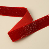 Wide 2CM Red Glitter Golden Velvet Ribbon DIY Festival Gift Packaging Ribbon