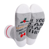 Adults Christmas Casual Socks Santa Claus Letter Winter Warm Socks Christmas Gifts