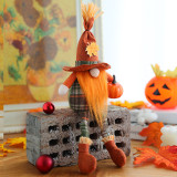 Halloween Scarecrow Faceless Gnome Doll with Pumpkin For Creative Ornaments