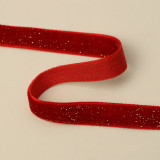 Wide 1CM Red Glitter Golden Velvet Ribbon DIY Festival Gift Packaging Ribbon