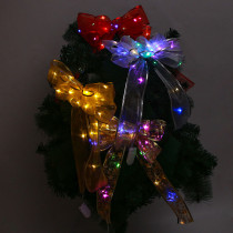 Christmas Decorations Led Pure Color Bow Ribbon Christmas Tree Decorative Pendant