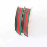 Christmas Ribbon Red Green Stripe Bow Bouquet Gift Packaging Ribbon