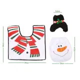 Christmas Toilet Seat 3PCS Cushion Santa Claus Snowman for Christmas Decoration
