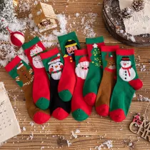 Adults Christmas Socks Snowflake Christmas Tree Penguin Santa Claus Winter Warm Compression Socks Christmas Gifts