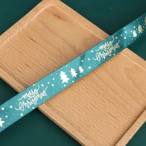 Christmas Ribbon Cake Gift Printing Stripe Christmas Tree Christmas Decorations Handmade Ribbon