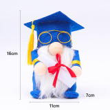 Christmas Blue Graduated with Glasses Bachelor Faceless Rudolph Doll Decoration Doll
