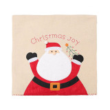 Christmas Chair Covers Santa Claus Snowman Embroidery Slogan Christmas Dining Chair Decoration for Xmas Holiday