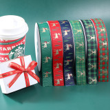 Christmas Deer Jacquard Ribbon Bow Gift Cake Packaging Ribbon