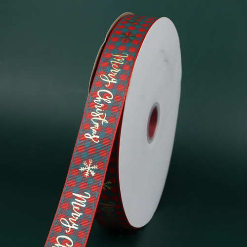 Red Green Plaid Christmas Ribbon Gift Cake Packaging Printing Snowflake Jacquard Ribbon