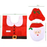 Christmas Toilet Seat 3PCS Cushion Santa Claus Snowman for Christmas Decoration