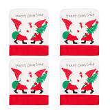 Christmas Chair Covers Table Mat Tablecloth Santa Claus Merry Christmas Dining Chair Decoration for Xmas Holiday