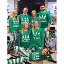 Christmas Matching Family Pajamas I Will Be Gnome For Christmas Green Pajamas Set