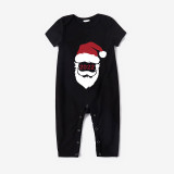 2022 DIY Custom Your Name Christmas Matching Family Pajamas Gray Santa Short Pajams Set