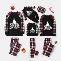 Christmas Matching Family Pajamas Christmas Tree Merry Christmas Black Pajamas Set