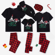 Christmas Matching Family Pajamas Christmas Tree Black Short Pajamas Set