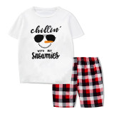 Christmas Matching Family Pajamas Plus Size Chillin With My Snowmies Shorts Pajamas Set