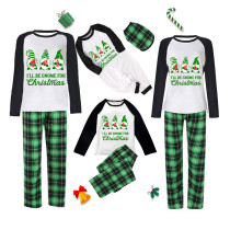 Christmas Matching Family Pajamas I Will Be Gnome For Christmas Green Plaids Pajamas Set