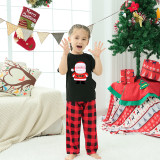 Christmas Matching Family Pajamas Santa Claus Black Short Pajamas Set With Baby Suit