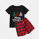Christmas Matching Family Pajamas Christmas Tree Short Plaid Pajamas Set With Babysuit