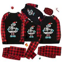 Christmas Matching Family Pajamas Stop Elf Around Plaids Pajamas Sets