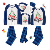 Christmas Matching Family Pajamas Merry Christmas Tree Green Blue Pajamas Set