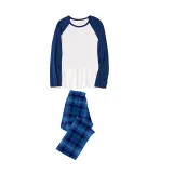 Christmas Matching Family Pajamas Blue Plaids Personalized Custom Design Christmas Pajamas Set With Dog Cloth