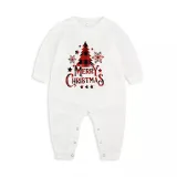 Christmas Matching Family Pajamas Red Plaids Merry Christmas Tree Family Set